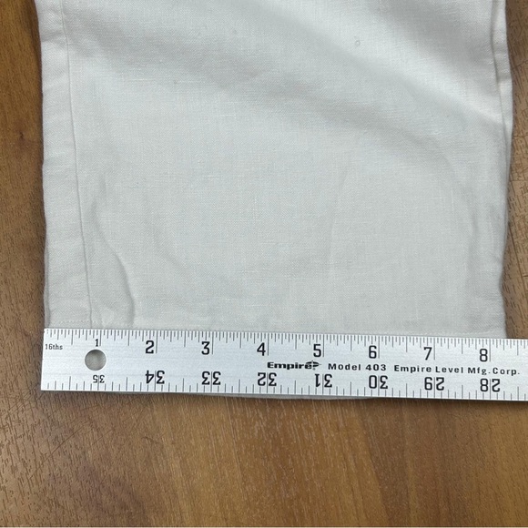 Posse Women’s White 100%Linen Paperbag Waist Wide Leg Pants Size S Summer Casual - Picture 9 of 15